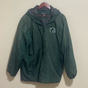 Vintage Holloway Men's Green Hooded Windbreaker Jacket